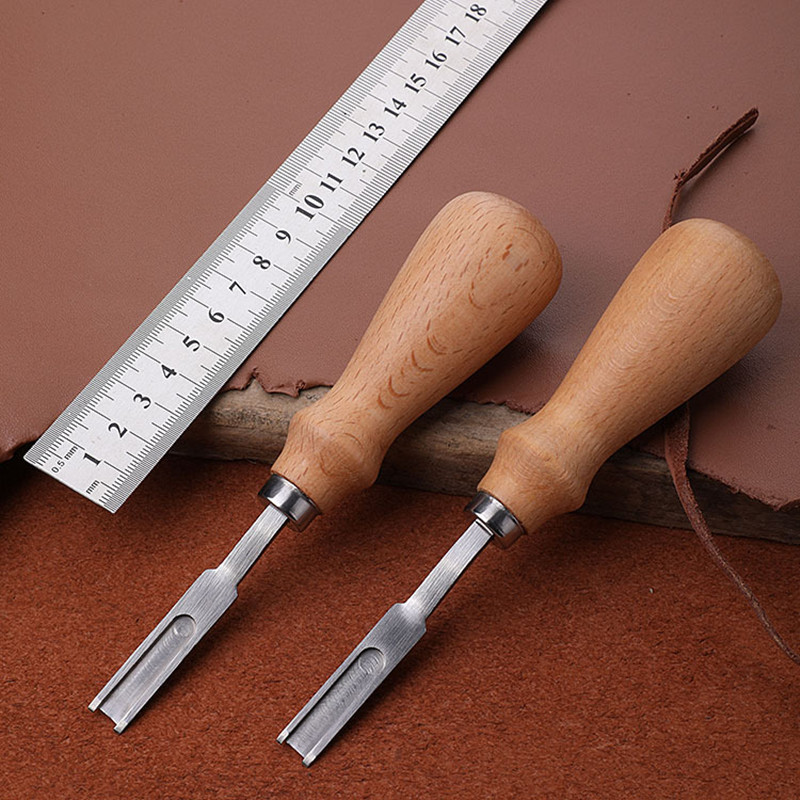 Skiver Leather Thin - Deri kenar Skiver Beveler, ahşap saplı