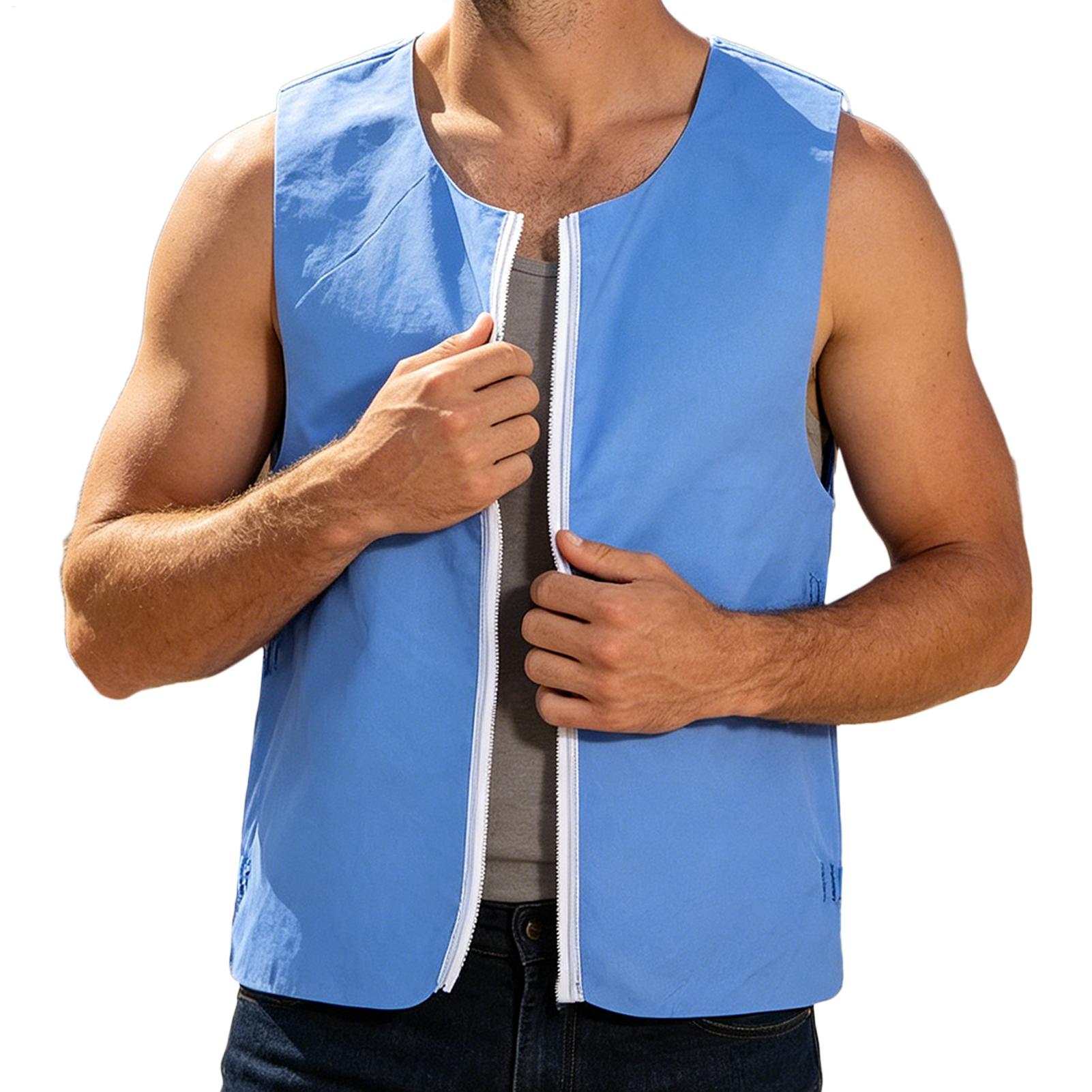 Leather Work Vest For Men - Soğutma yeleği yeniden kullanılabilir uzun ömürlü
