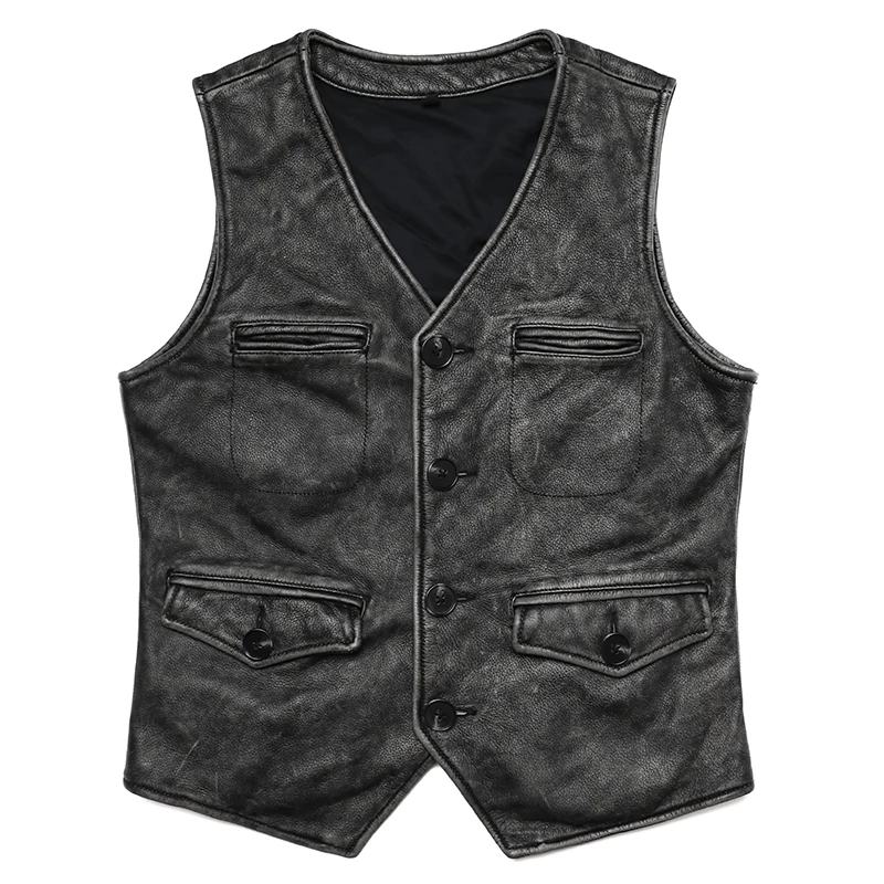 Yeni Gery Vintage Hakiki Deri  - Leather Work Vest For Men incelemesi ve fiyatı