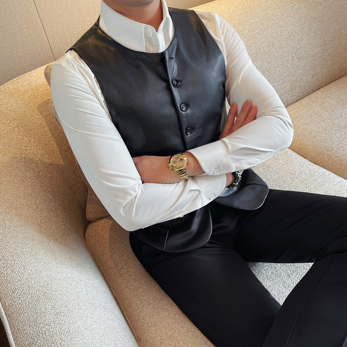 2025 Sonbahar Erkek Günlük Der - Leather Work Vest For Men incelemesi ve fiyatı